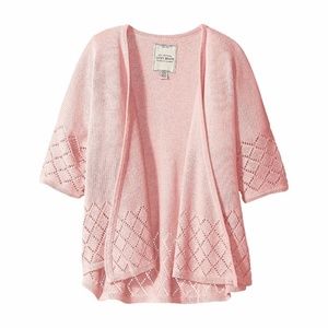Lucky Brand Girls 8 16 Cardigan Ashley Cozy Sweater Coral Open Front NWT